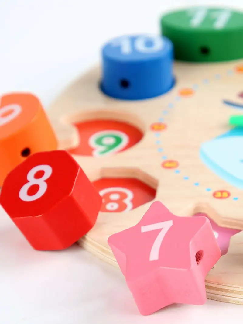 Horloge éducative Montessori en bois